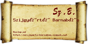 Szijgyártó Barnabás névjegykártya